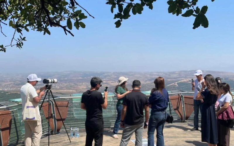 Azerbaijani journalists during a media tour in Israel