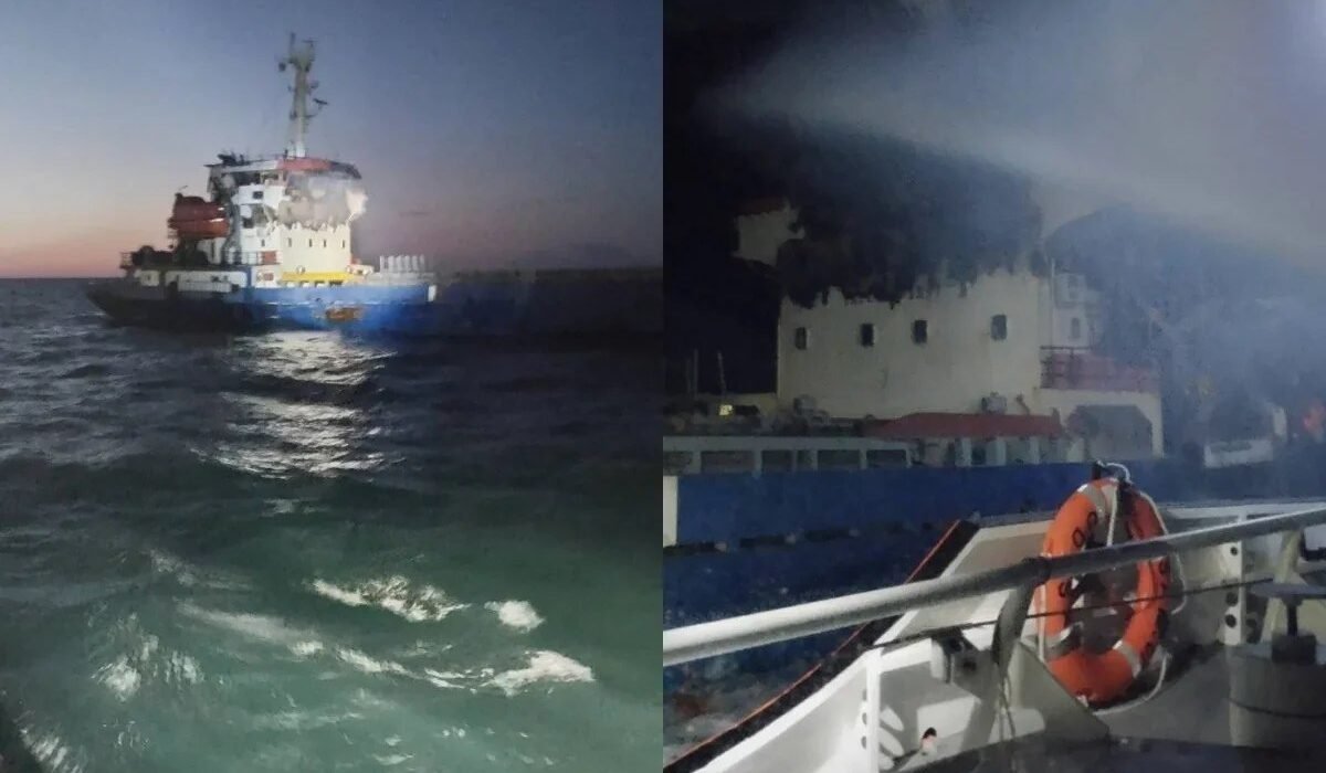 A tugboat at sea