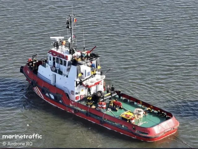 A tugboat at sea