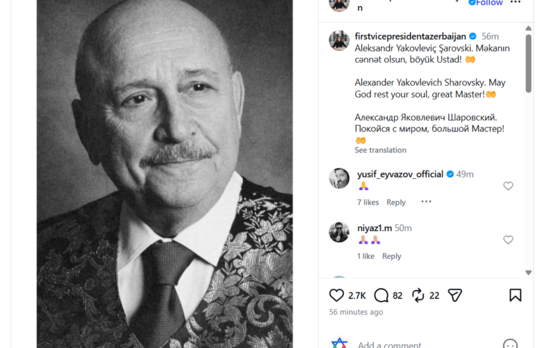 People's Artist of Azerbaijan Alexander Sharovsky dies